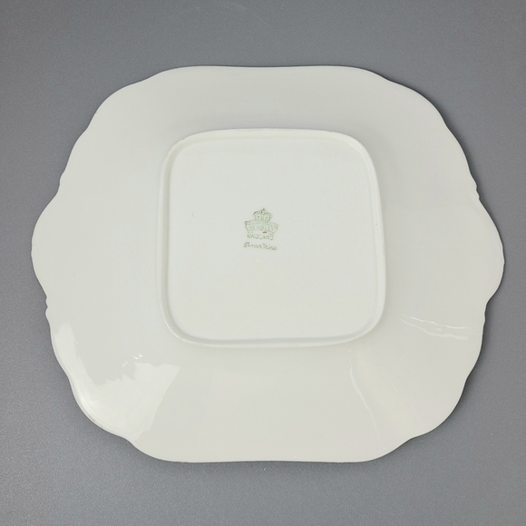 Aynsley Vintage Gold Red White Handled Cake Plate - Picture 6 of 7